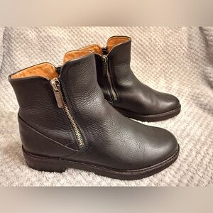 Black Genuine Leather Ankle Booties Bike Week Motorcycle